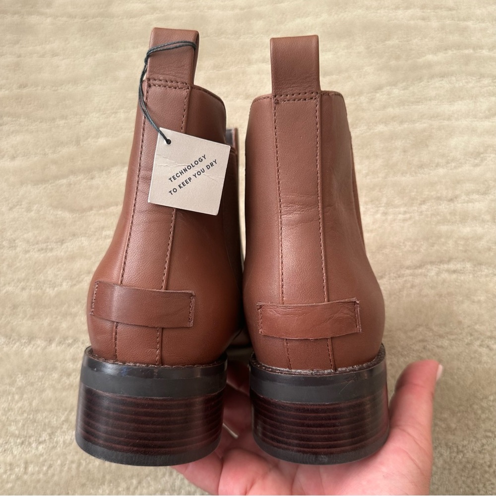 NEW COLE HAAN Nora Leather Ankle Chelsea Waterproof Boots Chestnut Brown Sz 9.5 - Picture 8 of 13